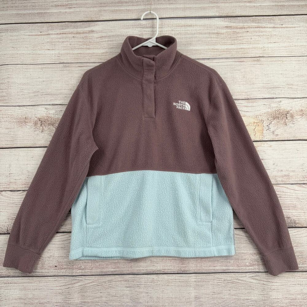 The North Face Pali Pile Fleece 1/4-Snap Pullover Womens S Blue Purple